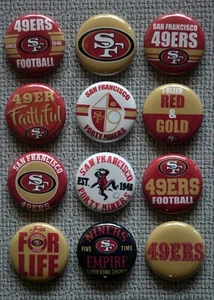 San Francisco 49ers Football - 1" Pinback Buttons  - Picture 1 of 2