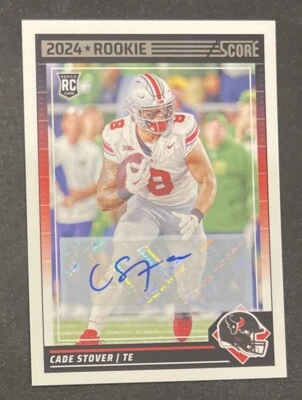 2024 Panini Score Football #353 Cade Stover RC Rookie Auto Autograph Ohio State - Image 1 of 4