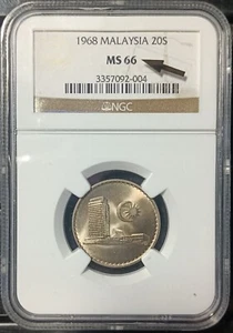 MALAYSIA 1968 20CENTS NGC MS66. - Picture 1 of 4