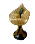 vase volubilis bleu jaune verre soufflé murano