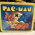 Vintage Metal Pac Man Lunch Box Bally Midway  Aladdin 1980 It Has A Thermos
