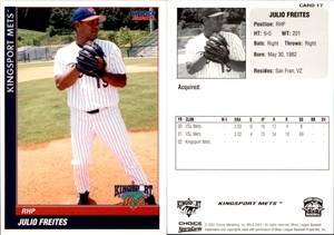 Julio Freites 2003 Choice Kingsport Mets #17 Card *AutographDen*