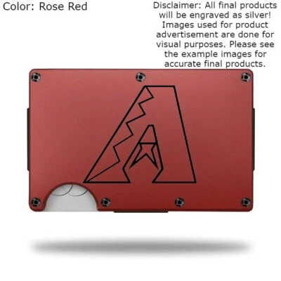 Custom "ARIZONA DIAMONDBACKS" Laser Engraved Wallet - Pick A Wallet Color - Image 1 of 4