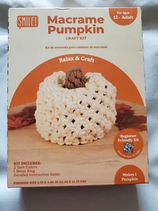 Relax & Craft "Beige Pumpkin" Macrame Kit Size 4.75" X 5" Beginner Friendly Kit - Picture 1 of 2