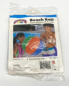 Pelota de Playa Inflable 20" Vintage 6 Colores Vinilo Piscina Juguete Splash Club K Mart - Imagen 1 de 6