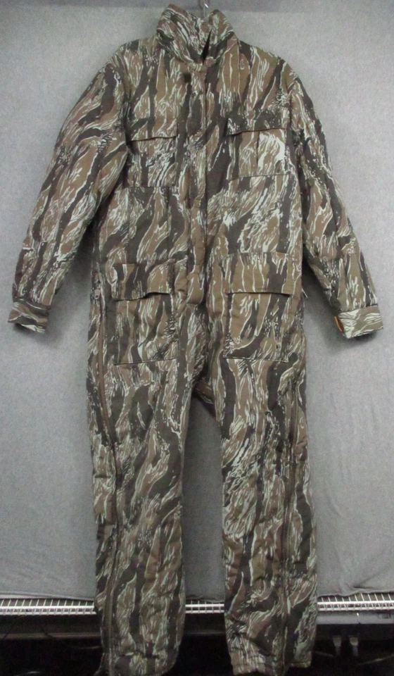 Vintage Trophy Club Camoflauge Coveralls Large Insulated Hunting Woodland - Image 1 of 4