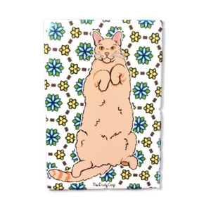 Psychedelic Orange Cat Magnet Handmade Kitty Gifts and Retro Kitchen Home Decor - Picture 1 of 12
