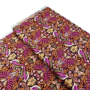 Makower Luxe 100% cotton fabric with birds, florals, pinks, William Morris style - Picture 1 of 2