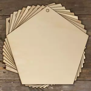 10x Holz Pentagon Handwerk Form 3 mm Sperrholz geometrisch 5-seitig normal - Bild 1 von 4
