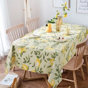 Rectangular Waterproof Table Cloth Tablecloth Dining Table Cover Home Decor - Picture 1 of 14