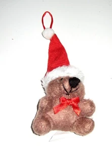 Bär Anhänger Bärchen Weihnachtsmütze Plüsch Weihnachtsmannfigur zum Aufhängen - Bild 1 von 1