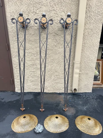 3 avail.Spanish old world traditional iron tall wall lighting sconce glass shade Cover