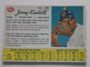 Jerry Kindall 1962 Post cereal card Canadian # 2 - Picture 1 of 1