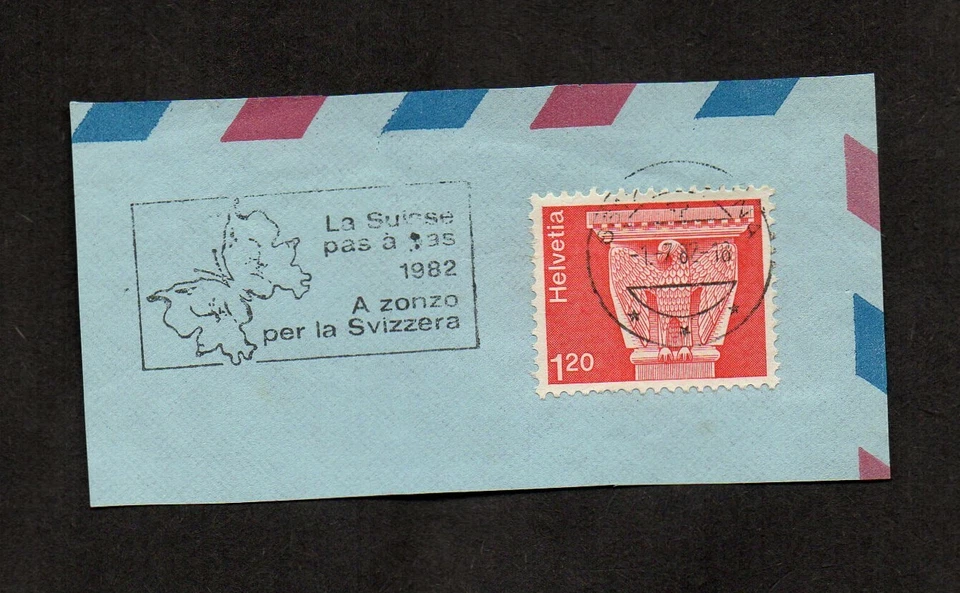 Switzerland #571, tied on piece, with slogan machine cancel depicting a moth.  - Image 1 of 1