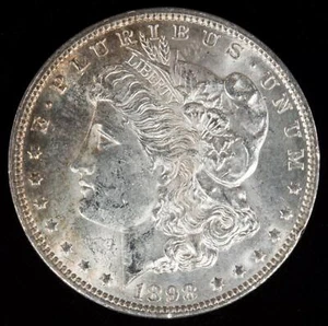 1898-P Morgan Silver Dollar Gorgeous Mint Luster BU MS++ - Picture 1 of 2