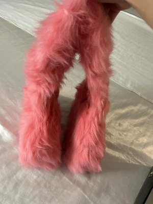 Ellie Shoe E-500-FUZZ  5" Chunky Heel Platform Boot with faux fur Size 9 - Image 1 of 3