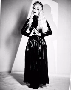 Misfitz black glossy PVC ballgown. SIZE 26. CD Gothic Goth Fetish Party Club - Picture 1 of 8