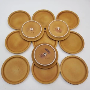 Lot of 12 Vtg Bennington Pottery Tawny Mustard Pottery Dessert/Bread Plates 6" - Picture 1 of 14