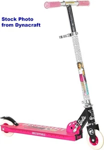 BARBIE ADJUSTABLE DYNACRAFT SCOOTER. super-durable ALLOY STEEL. 4" wheels. NIB - Picture 1 of 10