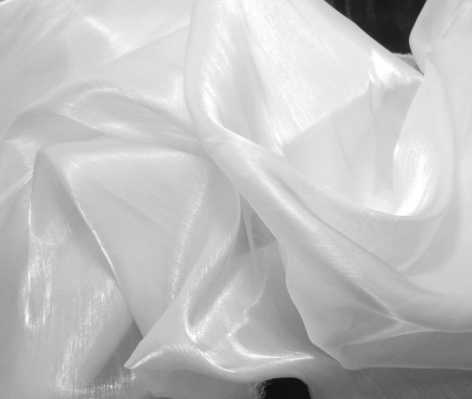 Wholesale 100 MTS WHITE Plain Organza Fabric 150CM Wedding Venue drape - Image 1 of 2