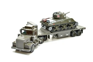 TAYLOR TMT MILITARY US ARMY SHERMAN TANK M4A3 & FLATBED TRANSPORT TRUCK 1:32 - Picture 1 of 11