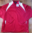 Tri Mountain Pullover Windbreaker High Neck Size 3XL Long Sleeve RED WHITE