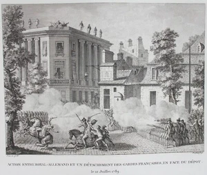 ACTION ENTRE ROYAL ALLEMAND ET UN DETACHEMENT DES GARDES FRANCAIS Prieur  - Foto 1 di 3