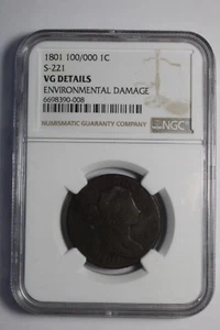 1801 100/000 S 221 Large Cent VG Details NGC - Picture 1 of 7