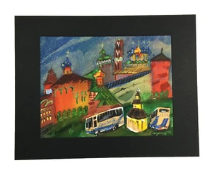 Original Aquarell Gemälde Sputnik Vintage 1992 Berühmter Künstler Igor Shulman - Bild 1 von 15