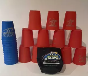 WSSA Speed Stacks Coppe con Borsa (12 Tazze Blu) Più 12 Coppe Rosse Buone - Foto 1 di 6
