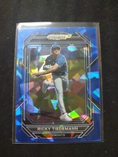 2023 Panini Prizm Blue Cracked Ice. Ricky Tiedemann. #114. Toronto Blue Jays