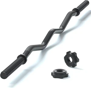 47" Olympic Barbell Bar EZ Curl Bar Weight Lifting Bar Gym Strength Training - Picture 1 of 7