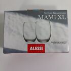 Italy Alessi Drinking Tumbler x2 MAMI XL Glass Crystaline Giovannoni design NEW