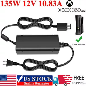 135W AC Adapter Brick Charger For Microsoft XBOX 360 Slim Power Supply Cord NEW - Picture 1 of 13