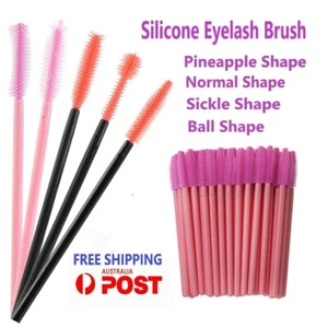 Mascara Makeup Wands Applicator Disposable Silicone Eyelash Brush 4 Shapes - Picture 1 of 22