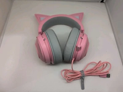 Razer Kraken RGB USB Gaming Headset Kitty Edition Tested Working - Image 1 of 4