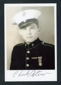 Charles Tatum WWII Iwo Jima Vet. HBO 'The Pacific' Signed 4x6 B/W Photo E28583 - Picture 1 of 1