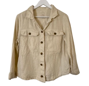 Joie 100% linen off white shacket glazer size M - Picture 1 of 8