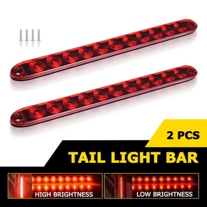 2/4 PCS 16" Red Truck Trailer Light Bar 11 LED Stop Turn Tail Brake Lights Strip - Foto 1 di 19