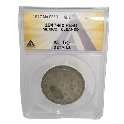 1947 Mo MÉXICO Guerra da Independência Herói José Maria Morelos Moeda Peso PRATA - Imagem 1 de 2