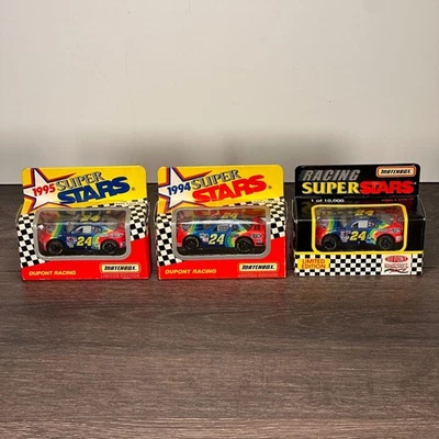 Lot of 3 Matchbox Superstars 1994-1996 NASCAR Jeff Gordon #24 Dupont 1/64 - NEW - Image 1 of 4