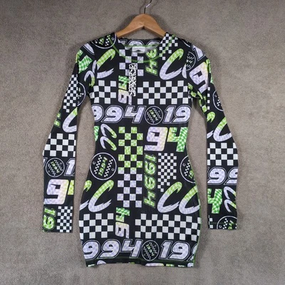 NWT Asos Design Christian Cowan Bodycon Dress Womens 6 Multicolor Racing - Image 1 of 4