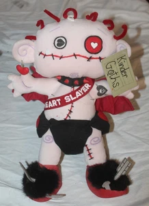 Vintage Kinder Goths 14 Zoll Valentino Plüsch mit Etikett Heart Slayer - Bild 1 von 7
