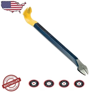 Durable 12" Double-Ended Nail Puller Pry Bar - Forged Steel, Ergonomic Handle - Picture 1 of 2