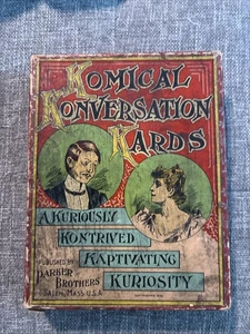 Antikes Original SPIEL Komical Konversation Karten Parker Bruder Karten/Anweisungen - Bild 1 von 11