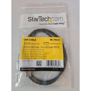 StarTech USB2HABM3LA 3ft Mini USB Cable A to Left Angle Mini B - Picture 1 of 3