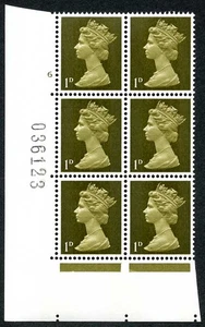 U2(3) 1d grünlich oliv Kopf B PVA zwei 9,5 mm Zylinder 6 ohne Punkte Perf A - Bild 1 von 1