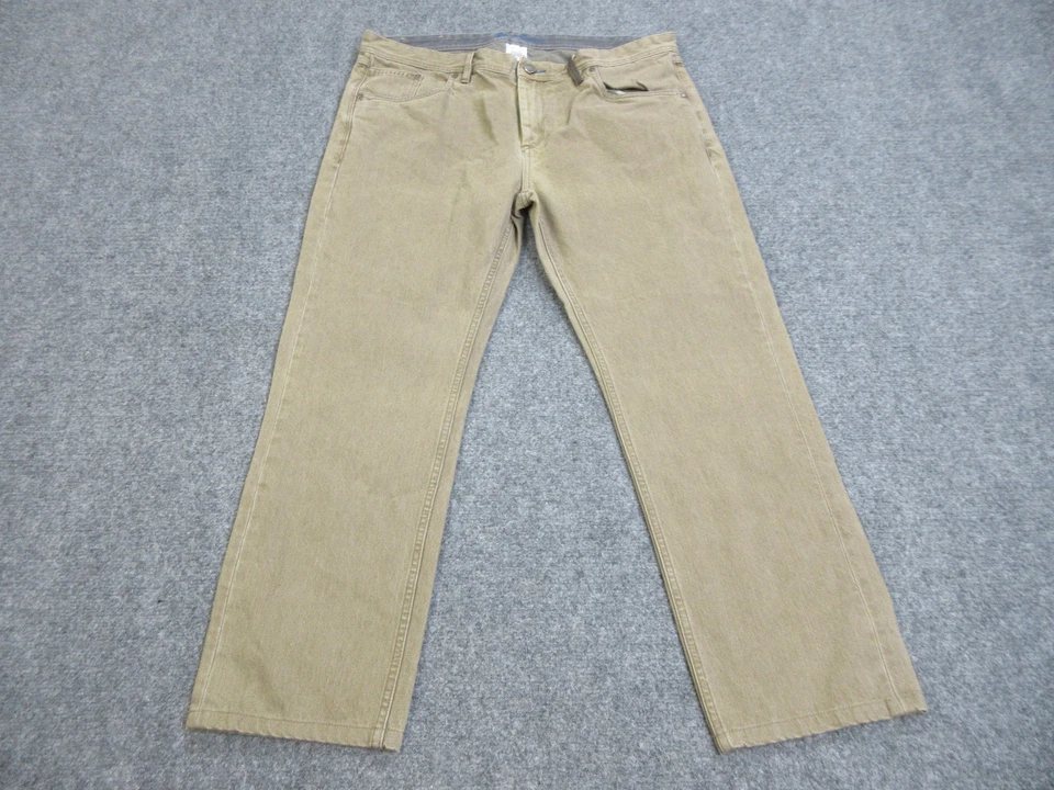 Мужские джинсы Robert Graham 38 желтовато-коричневые хаки сшитые на заказ прямые штанины хлопковые брюки - Изображение 1 из 4