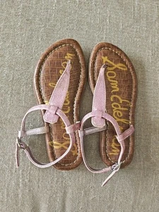 Sam Edelman Girl's Sparkle Pink T-Strap Sandals Size 12 - Picture 1 of 4