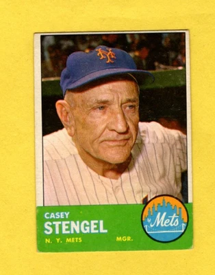 1963 Topps Casey Stengel #233 New York Mets Muito Bom/Ex Frete Grátis - Imagem 1 de 3